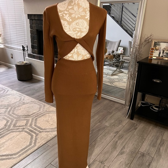 Nwt house of Harlow brown dress Sz m - Picture 4 of 11